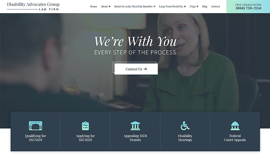 Disability Advocates Group website preview