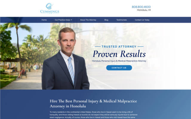 Cummings Law desktop website preview