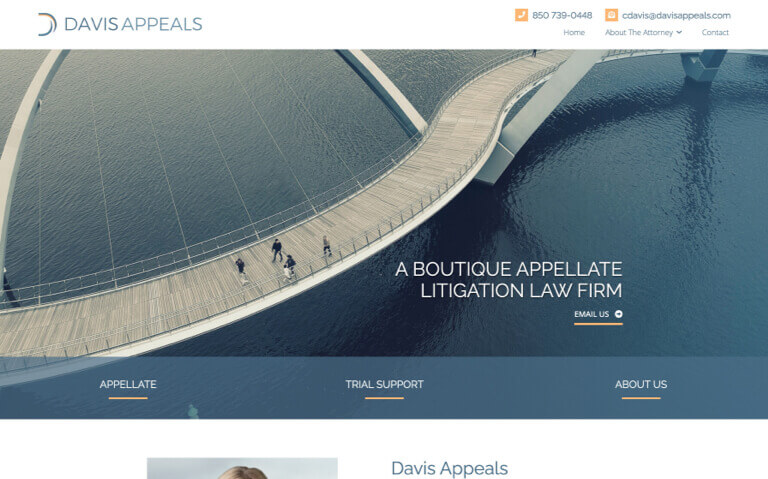 Davis Appeals desktop website preview
