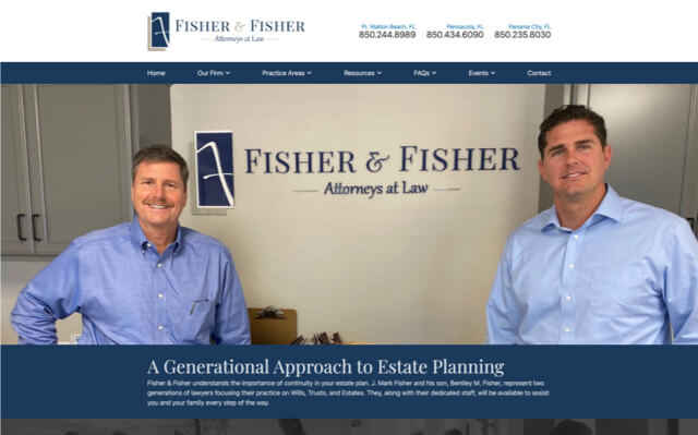 Fisher & Fisher, Attorneys at Law desktop website preview