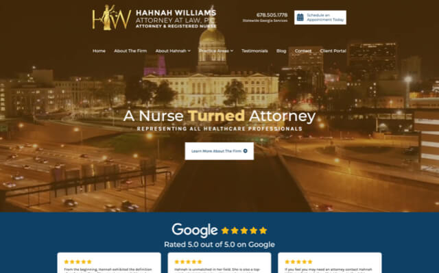 Hahnah Williams Attorney at Law website preview
