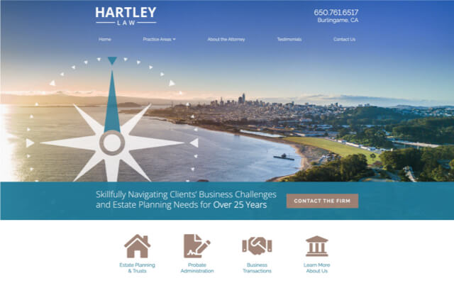 Hartley Law desktop website preview