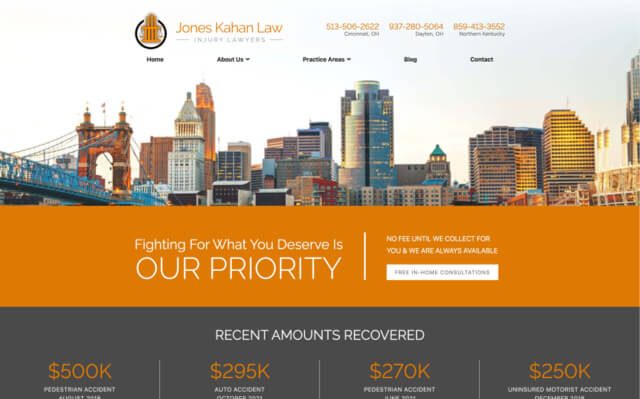 Jones Kahan Law desktop website preview