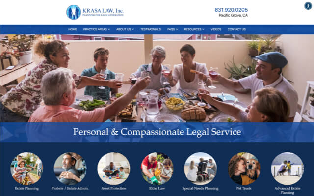 Krasa Law desktop website preview