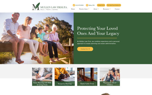 Mullen Law Firm, P.A. desktop website preview