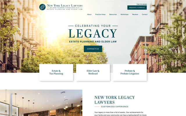 New York Legacy Lawyers desktop website preview