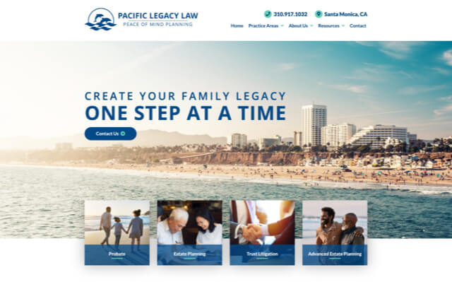 Pacific Legacy Law desktop website preview