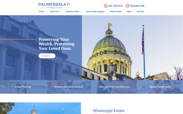 Palmer & Slay, PLLC desktop website preview