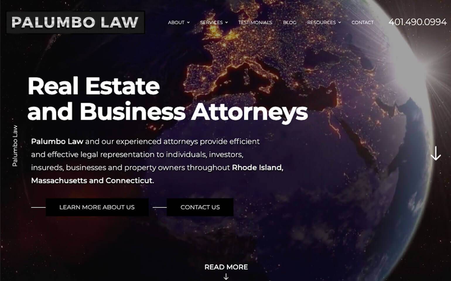 Palumbo Law desktop website preview