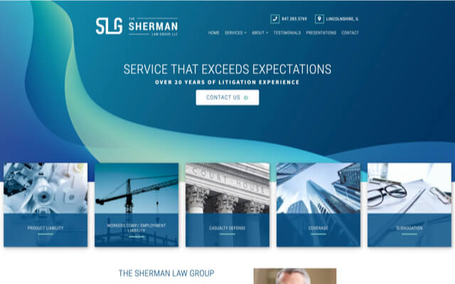 The Sherman Law Group, LLC desktop website preview