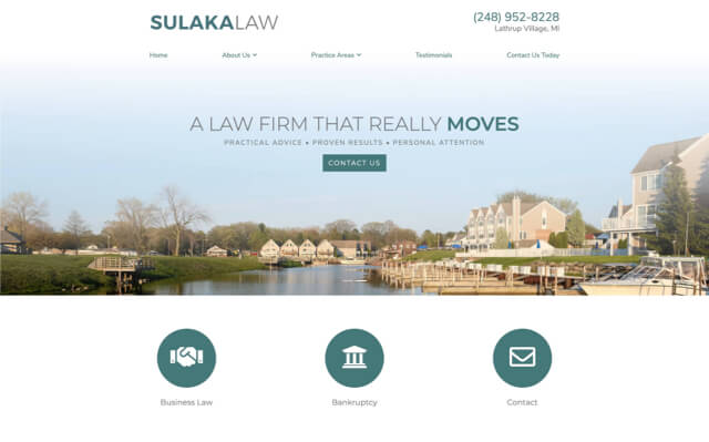 Sulaka Law desktop website preview