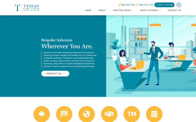 Tesfay Law Firm desktop website preview
