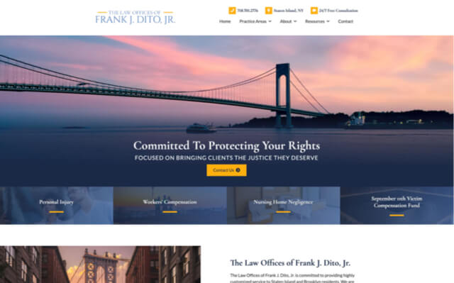 The Law Offices of Frank J. Dito, Jr. desktop website preview