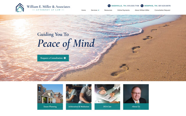 William E. Miller & Associates desktop website preview