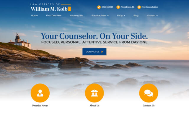 Law Offices of William M. Kolb desktop website preview