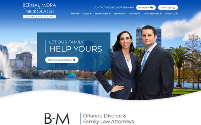 Bernal-Mora & Nickolaou desktop website preview