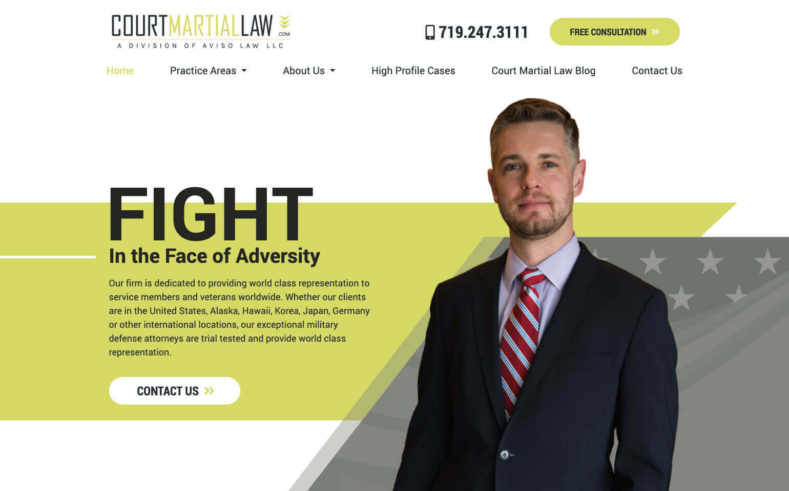 Court Martial Law desktop website preview
