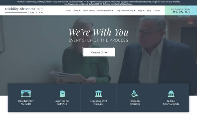 Disability Advocates Group desktop website preview