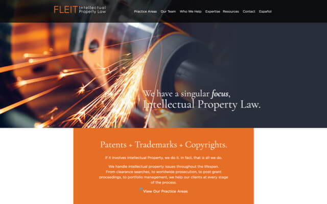 Fleit Intellectual Property Law desktop website preview