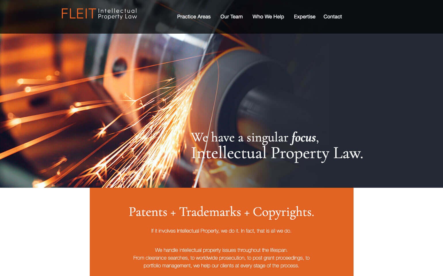 Fleit Intellectual Property Law desktop website preview