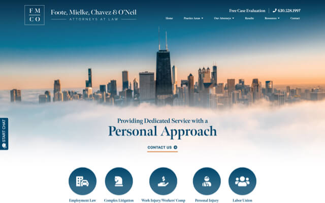 Foote, Mielke, Chavez & O’Neil, LLC desktop website preview