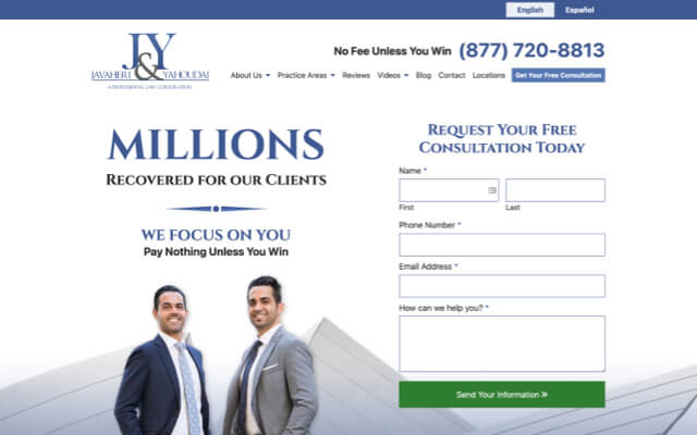 J&Y Law Firm desktop website preview