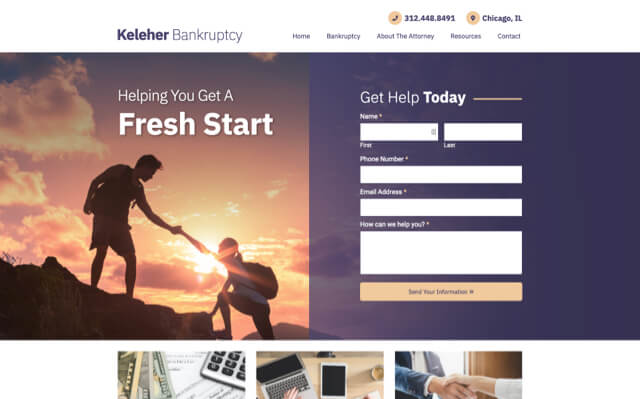 Keleher Bankruptcy website preview