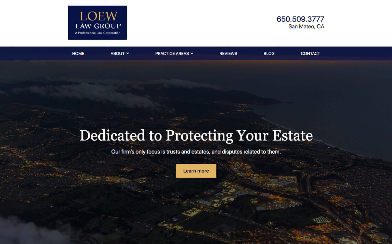 Loew Law Group desktop website preview