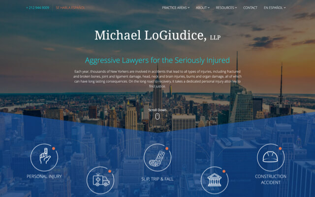 Michael LoGiudice, LLP desktop website preview