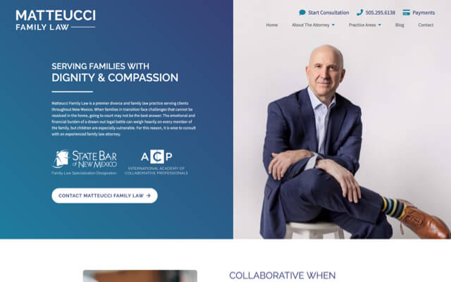 Matteucci Family Law Firm desktop website preview