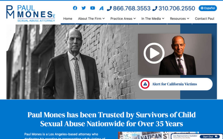 Paul Mones site screenshot