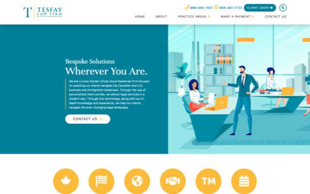 Tesfay Law Firm desktop website preview