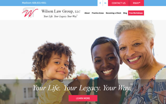 Wilson Law Group, LLC desktop website preview