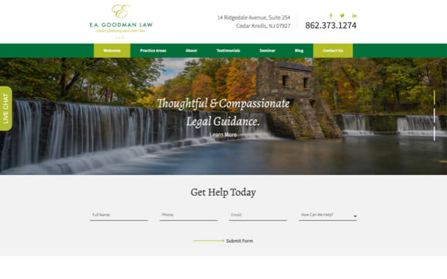 E.A. Goodman Law desktop website preview
