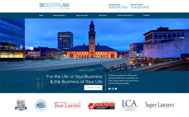 Seder Law desktop website preview