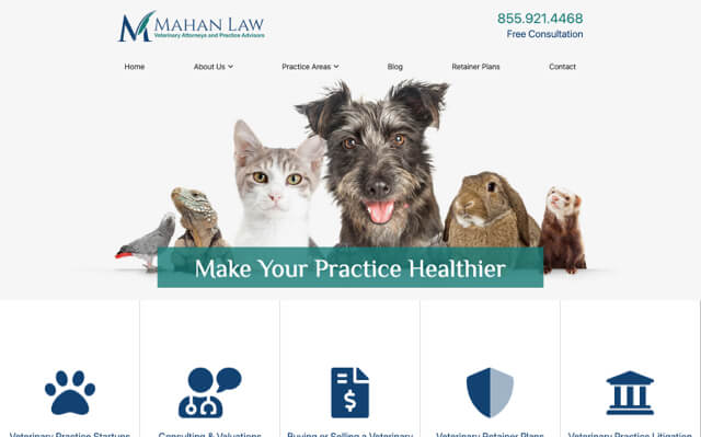 Mahan Law desktop website preview