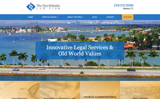 The Nye-Schmitz Law Firm desktop website preview