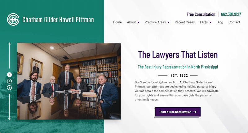 Chatham Gilder Howell Pittman desktop website preview