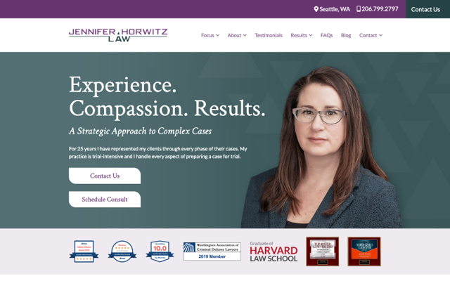 Jennifer Horwitz Law website preview