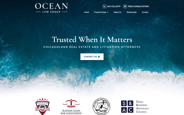 Ocean Law Group desktop website preview