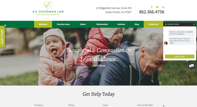 View E.A. Goodman Law, LLC site slide