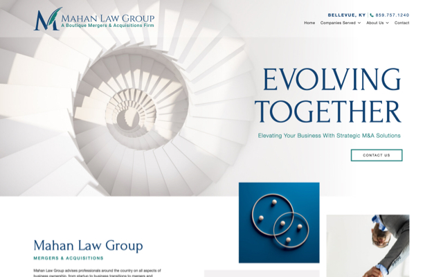 Mahan Law Group desktop website preview