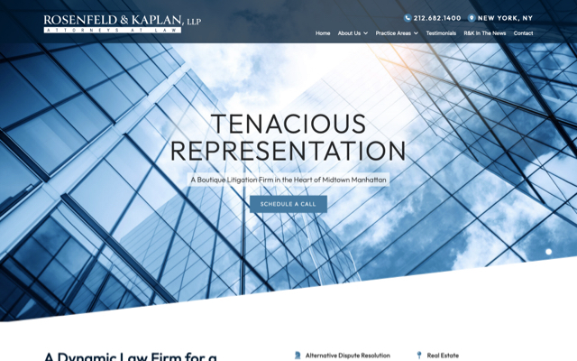 Rosenfeld & Kaplan, LLP desktop website preview