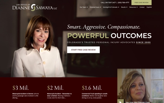 Law Offices of Dianne Sawaya desktop website preview