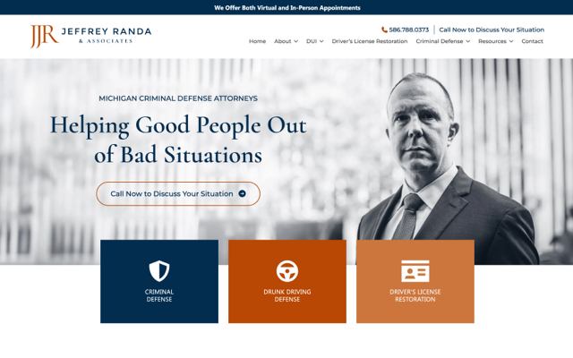 Jeffrey Randa and Associates desktop website preview
