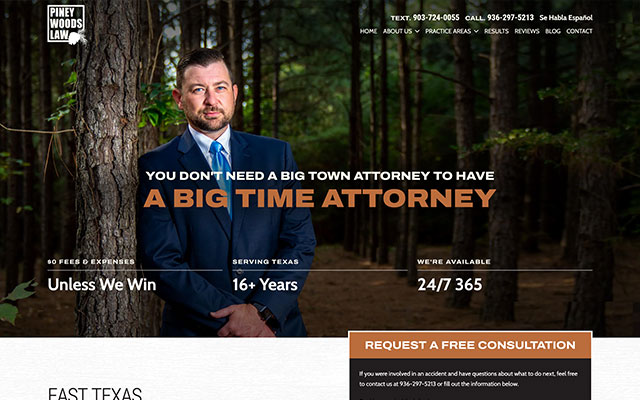 PINEYWOODS LAW™ desktop website preview