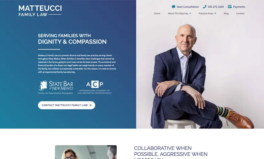 Matteucci Family Law website preview