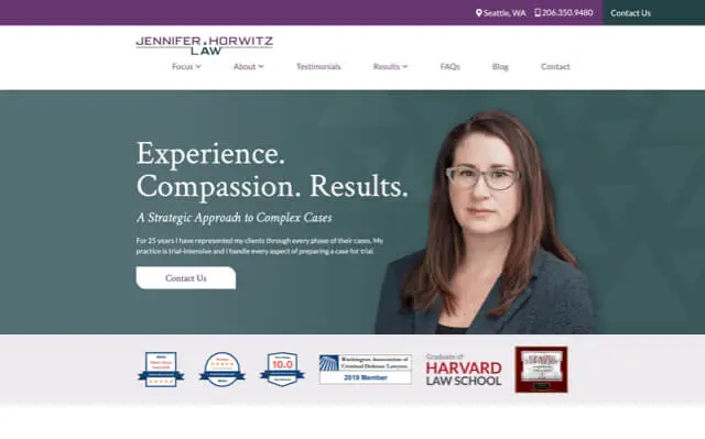 Jennifer Horwitz Law website preview