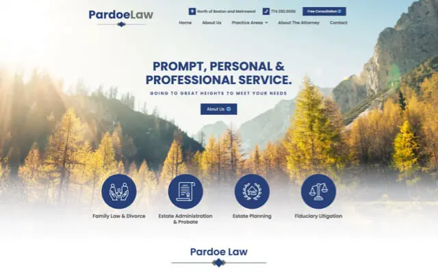 Pardoe Law website preview