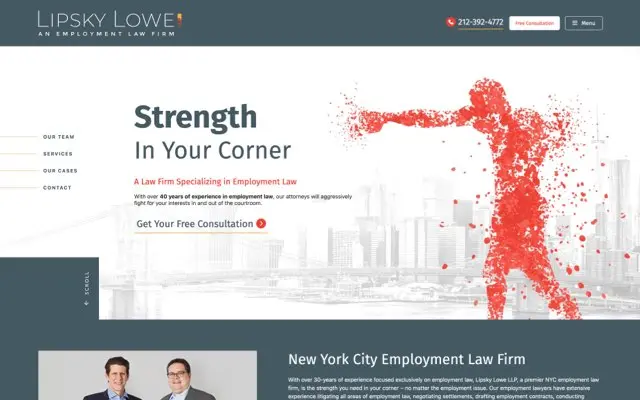 Lipsky Lowe LLP desktop website preview